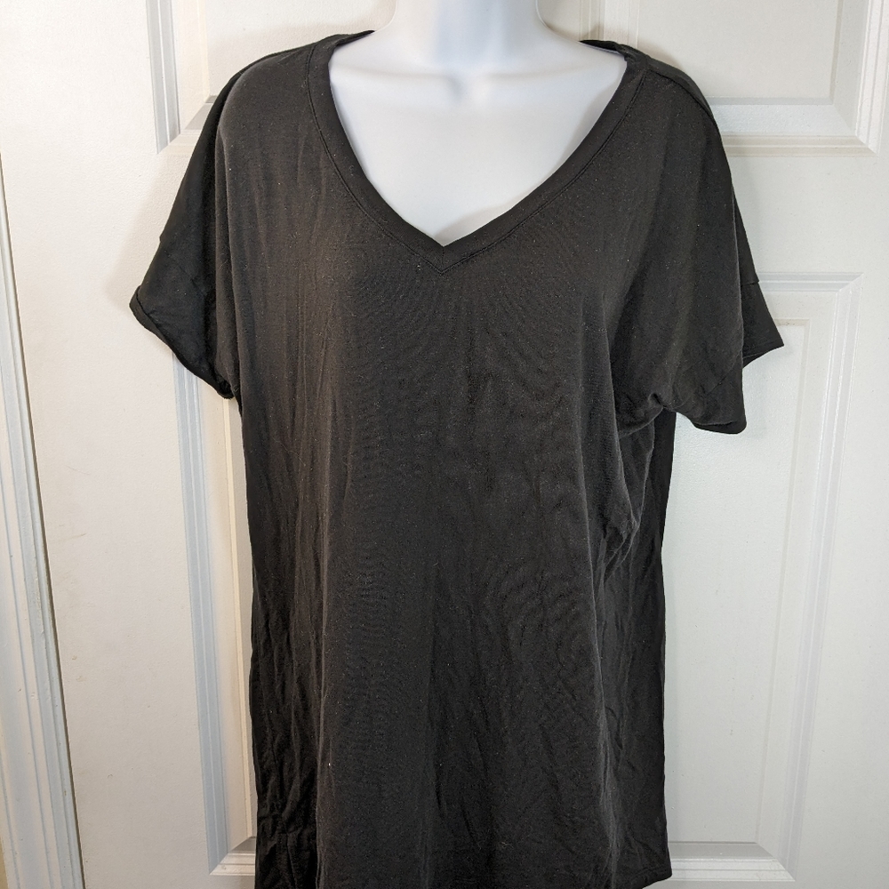 Athleta, night time bliss CYA tee, black, size M